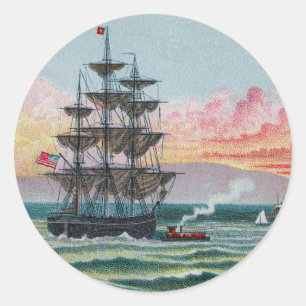 Autocollant Rond de Martha's Vineyard