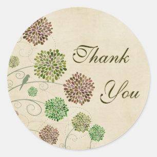 Autocollant rond de Merci de mariage de jardin de