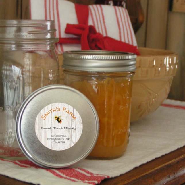 Autocollant rond de miel d'abeille aquarelle perso (Créateur téléchargé)