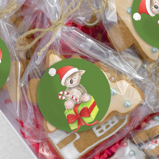 autocollant rond de Noël Koala ours (Créateur téléchargé)