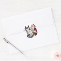 Autocollant rond de Noël pour les amoureux des che