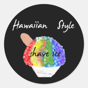 Autocollant rond de style de glace hawaïenne de