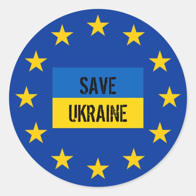 autocollant rond d'europe ukraine (Devant)