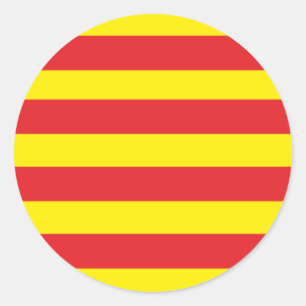 Autocollant Rond Drapeau Catalan "Serenya"