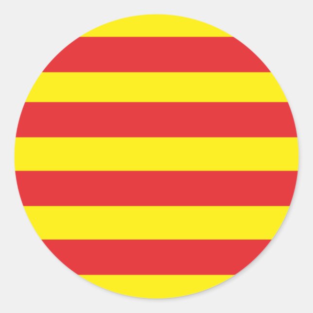 Autocollant Rond Drapeau Catalan "Serenya" (Devant)