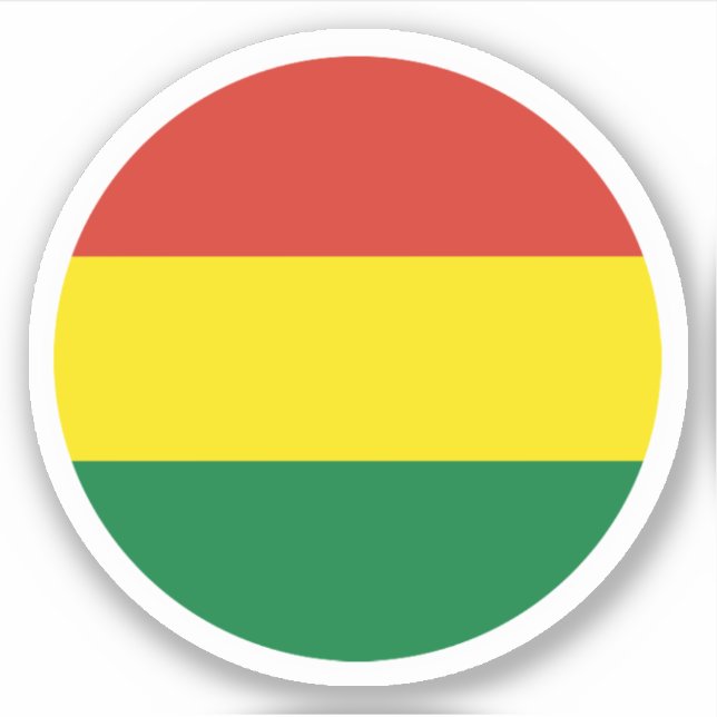 Autocollant Rond Drapeau de Bolivie (Devant)