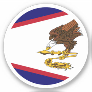 Autocollant rond drapeau des Samoa américaines