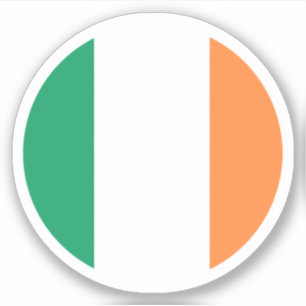 Autocollant rond drapeau d'Irlande