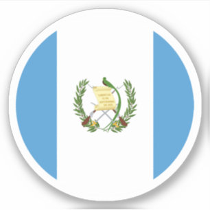 Autocollant rond drapeau du Guatemala