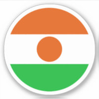 Autocollant Rond Drapeau du Niger