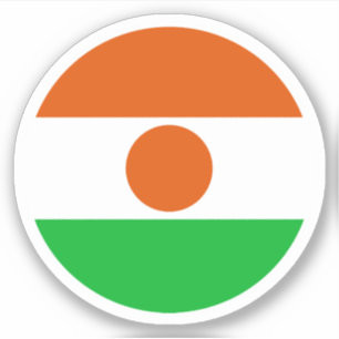 Autocollant Rond Drapeau du Niger