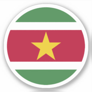 Autocollant Rond Drapeau du Suriname