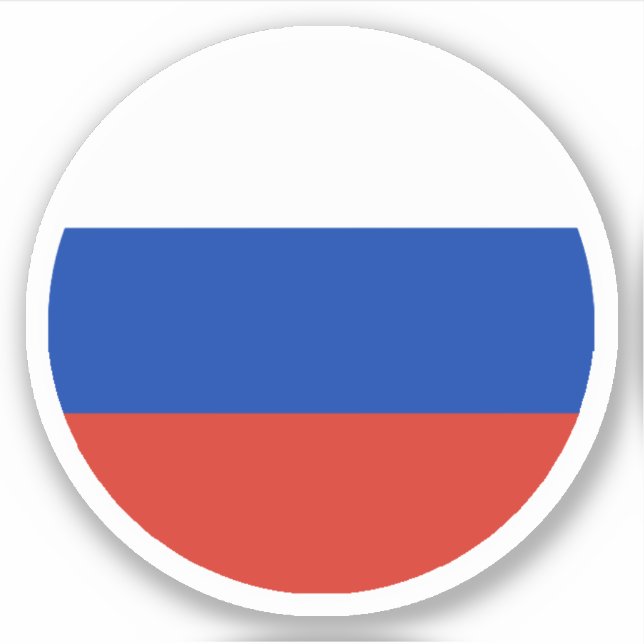 Autocollant Rond Drapeau Russie (Devant)