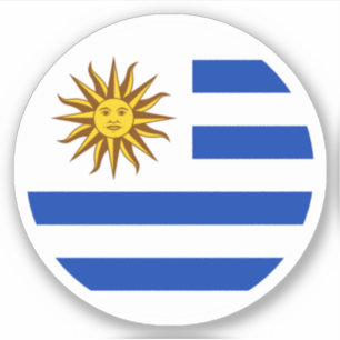 Autocollant rond drapeau Uruguay