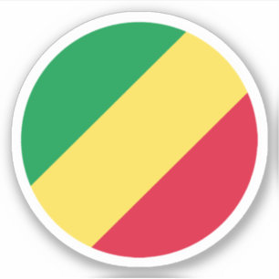 Autocollant rond du drapeau de la République du Co