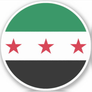 Autocollant rond du drapeau de la Syrie