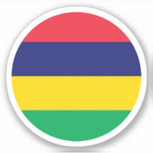 Autocollant Rond du Drapeau de Maurice