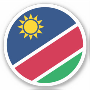 Autocollant Rond du Drapeau de Namibie
