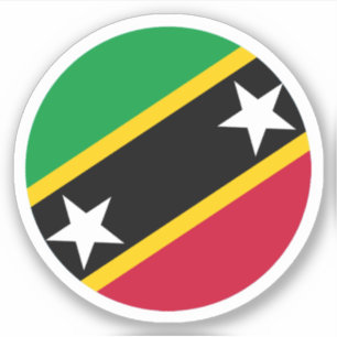 Autocollant Rond du Drapeau de Saint-Kitts-et-Nevi