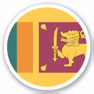 Autocollant Rond du Drapeau de Sri Lanka