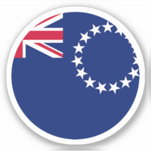 Autocollant rond du drapeau des Îles Cook