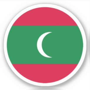 Autocollant rond du drapeau des Maldives
