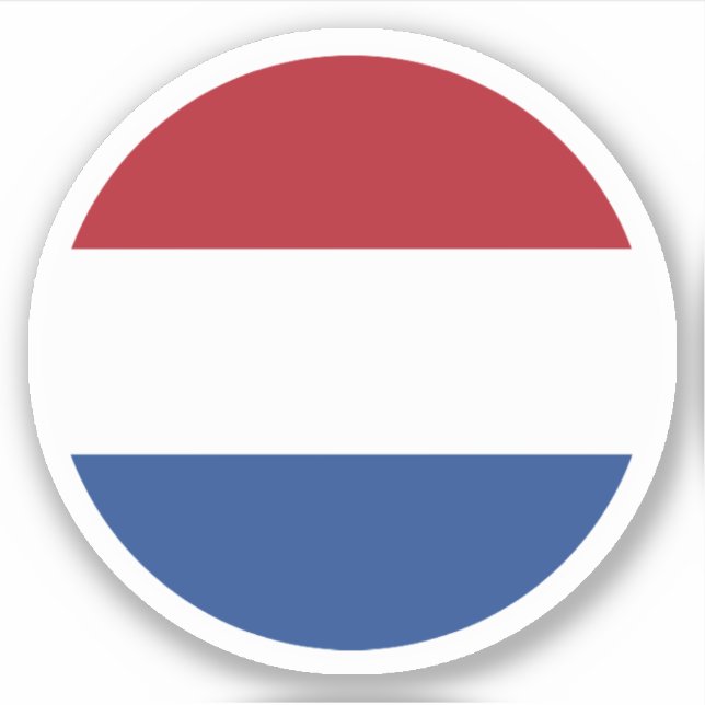 Autocollant rond du drapeau des Pays-Bas (Devant)