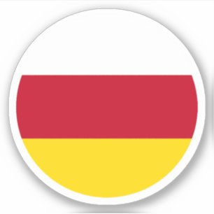 Autocollant Rond du Drapeau d'Ossétie du Sud