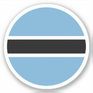 Autocollant Rond du Drapeau du Botswana