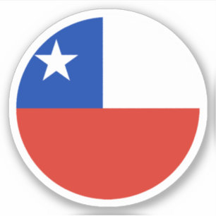Autocollant rond du drapeau du Chili