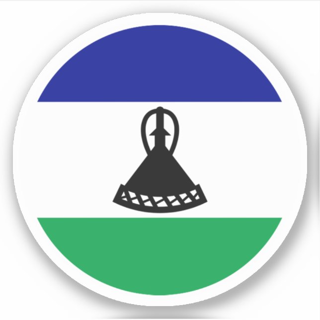 Autocollant rond du drapeau du Lesotho (Devant)
