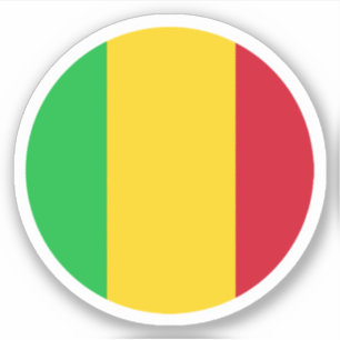 Autocollant Rond du Drapeau du Mali