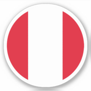 Autocollant rond du drapeau du Pérou