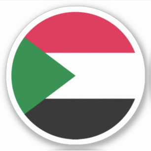 Autocollant rond du drapeau du Soudan