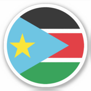 Autocollant Rond du Drapeau du Soudan du Sud