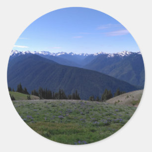Autocollant rond du Hurricane Ridge Olympic Nat'l