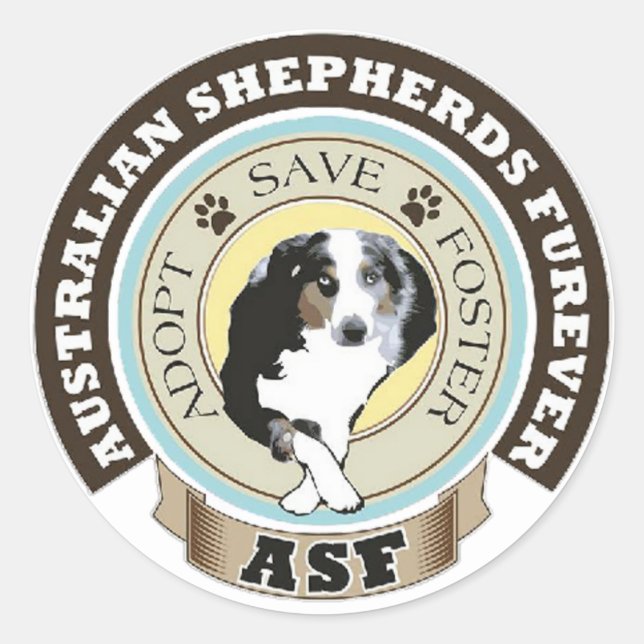 Autocollant rond du logo Furever de Australian She (Devant)