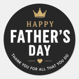 Autocollant Rond Father's Day King Classic
