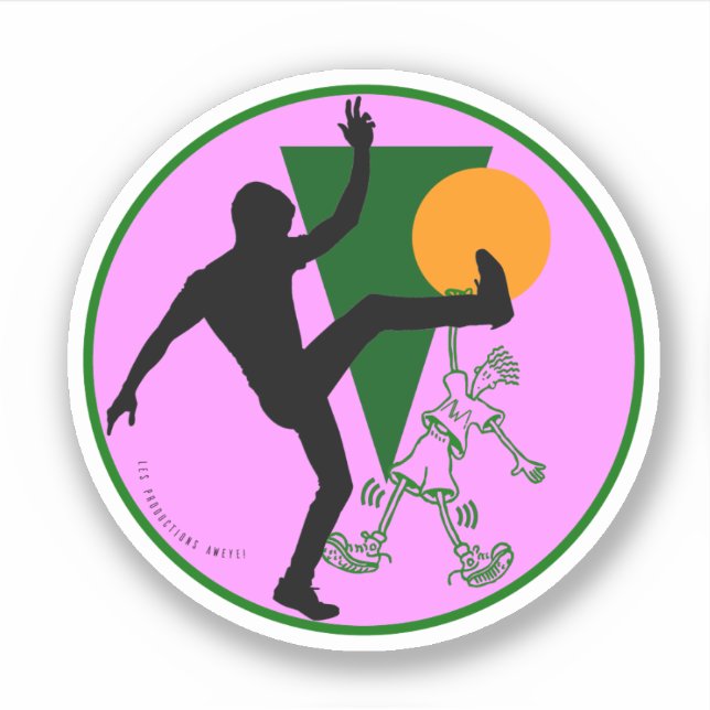 Autocollant rond Fido Dido 80s-90s -logo Aweye (Devant)