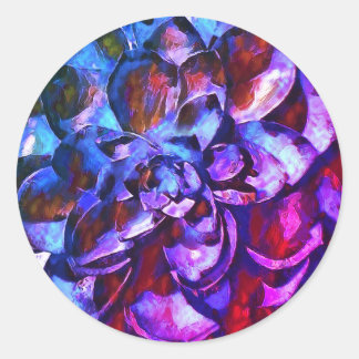 Autocollant rond fleur de saphir pourpre