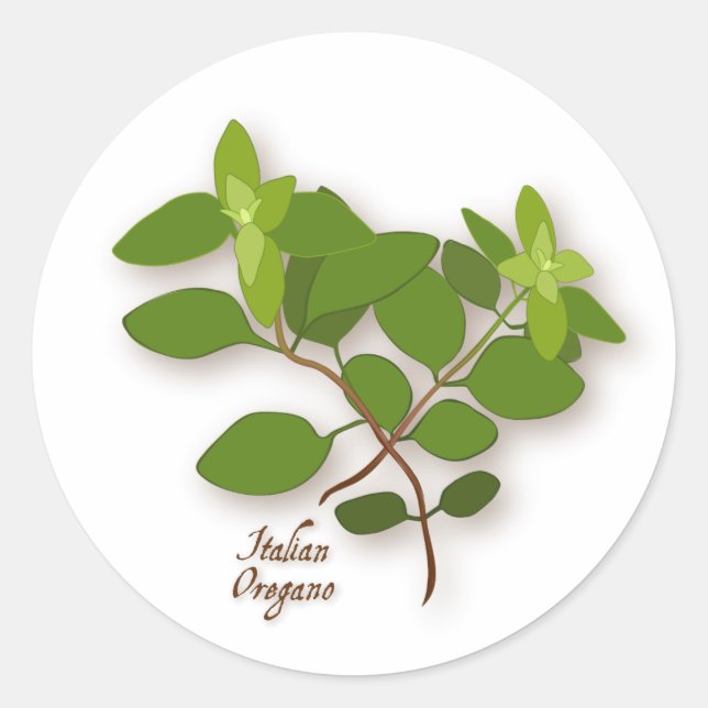 Autocollant rond italien Oregano (Devant)