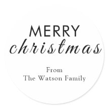 Autocollant rond Joyeux Script de Noël