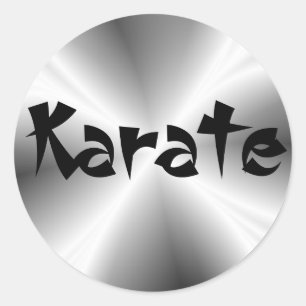 Autocollant rond Karate Argent Faux