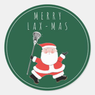 Autocollant rond Lacrosse Merry Lax-mas Classic