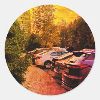 Autocollant Rond Lueur Ensoleillée – Personnalisab