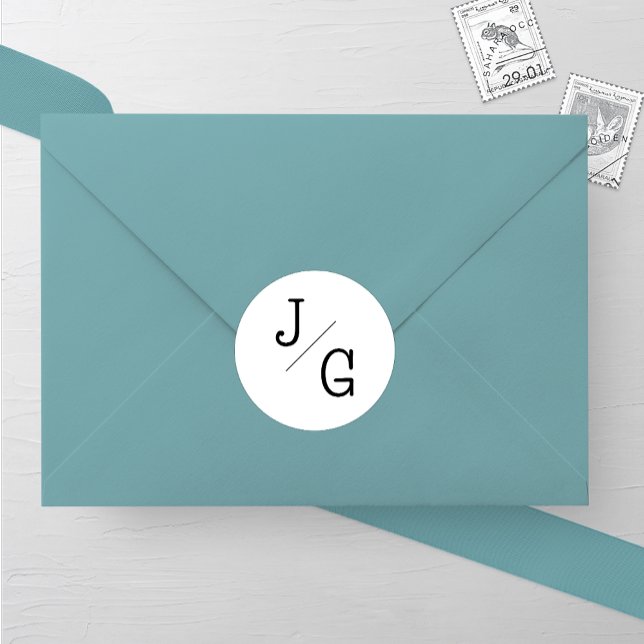 Autocollant rond Mariage Monogramme agricole (Créateur téléchargé)