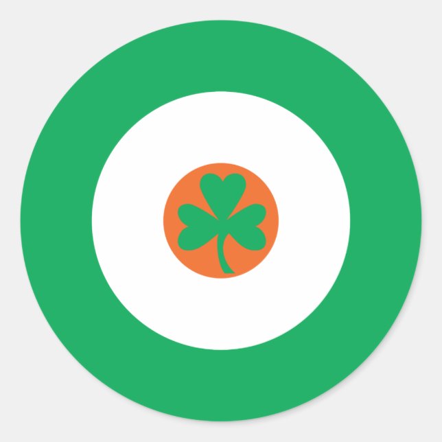 Autocollant rond mod irlandais 3 (Devant)