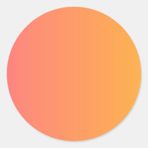 Autocollant rond modèle rose orange