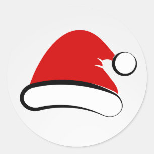 Autocollant rond moderne Joyeux Noël Père Noël