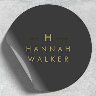 Autocollant rond monogramme   Étiquettes de scelle